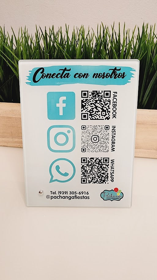 Glass Social Media Display Personalizado