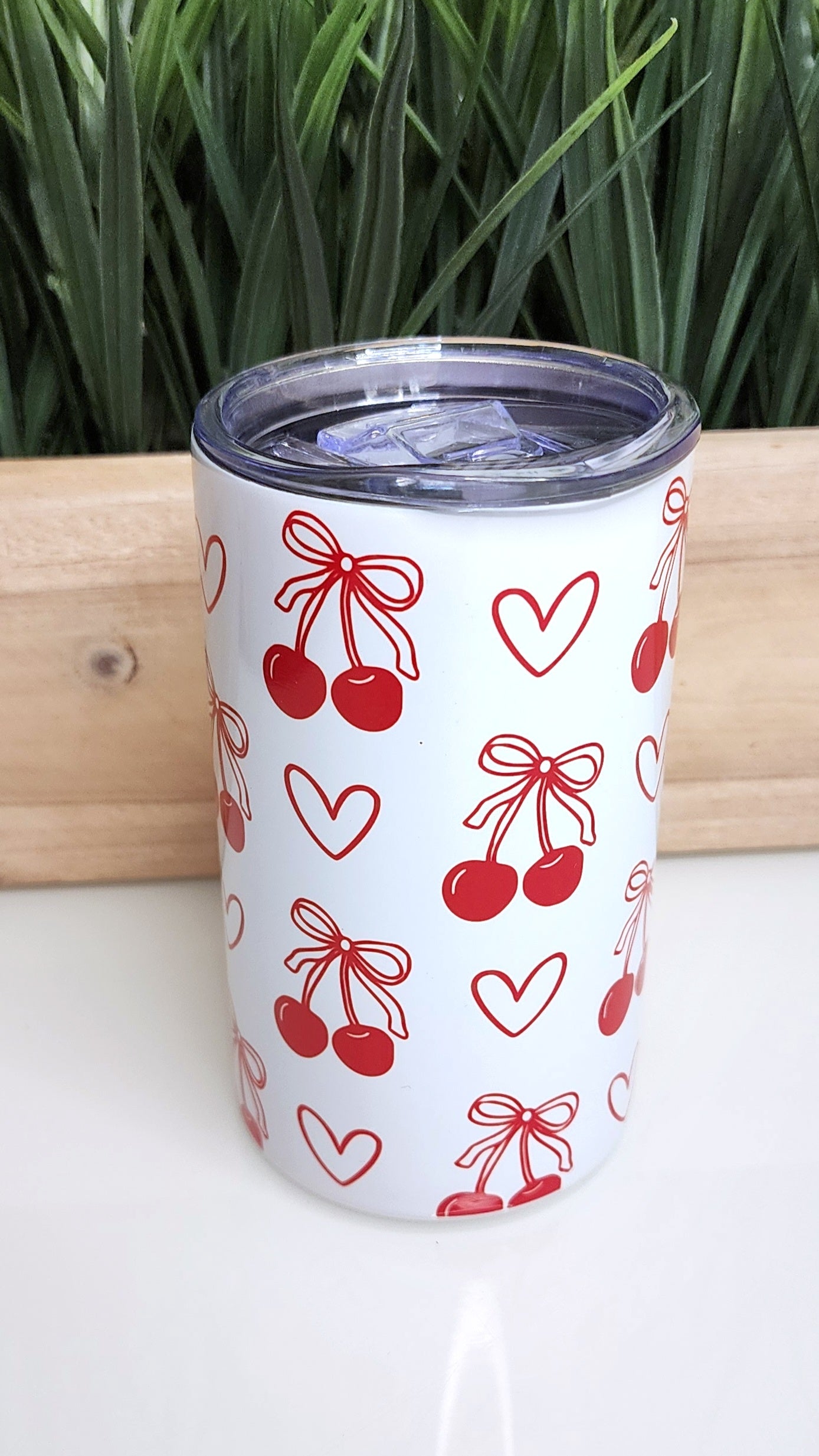 Vaso Cherries White Stainles Steel 12oz