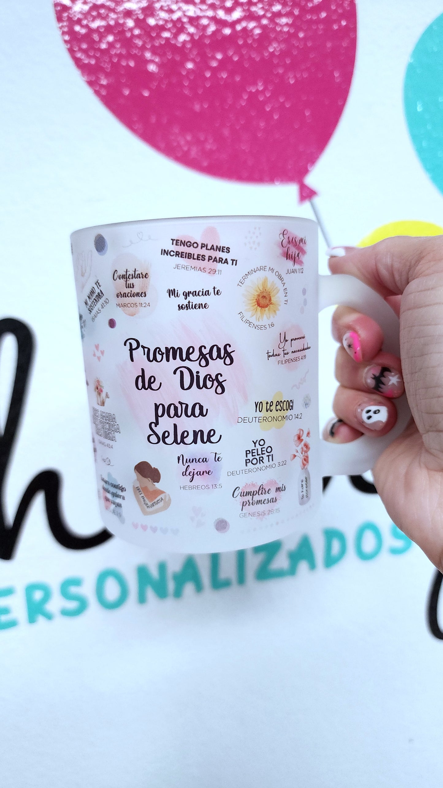 Taza Frosted Promesas de Dios