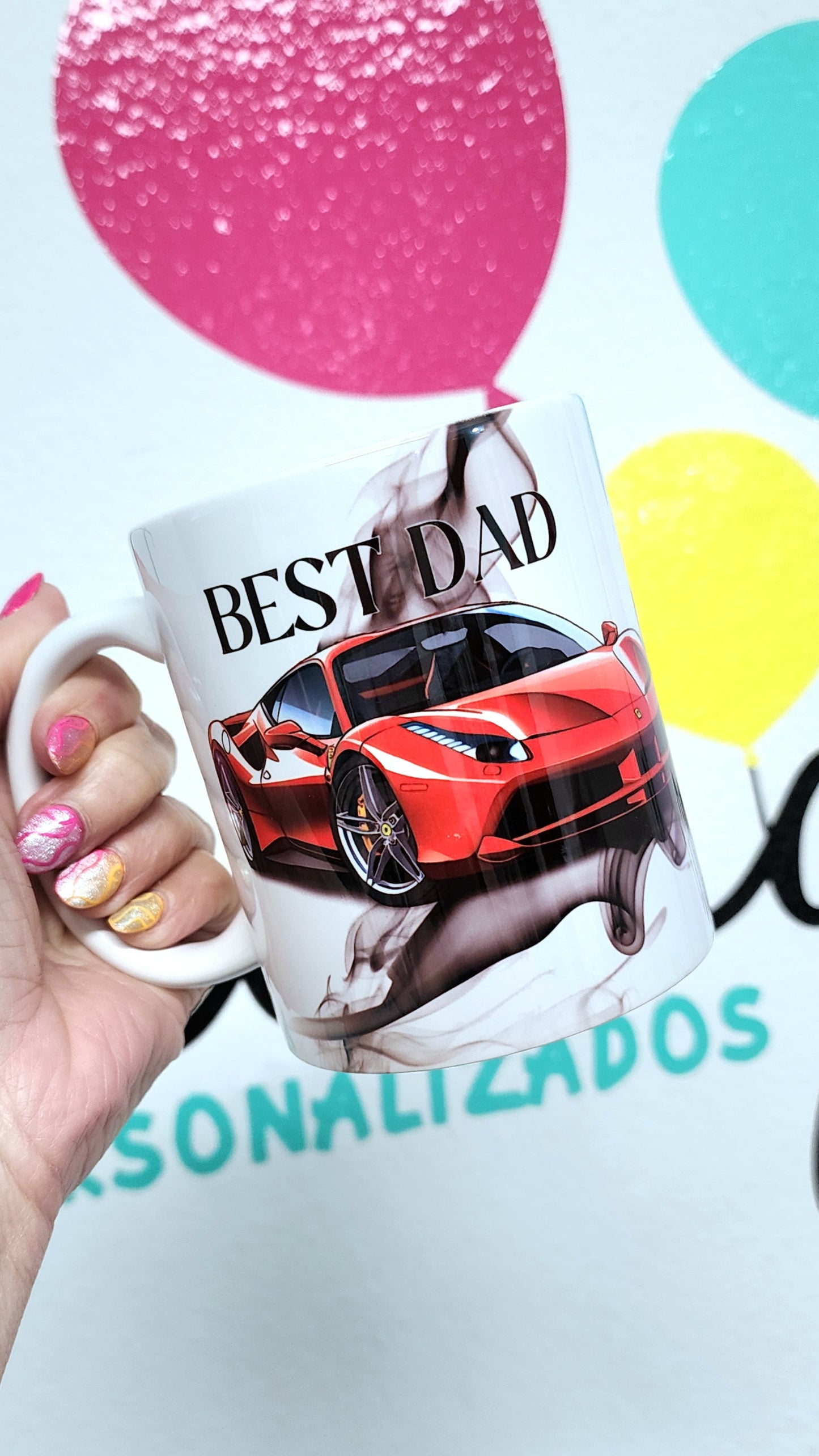 Taza Carros Personalizada con nombre