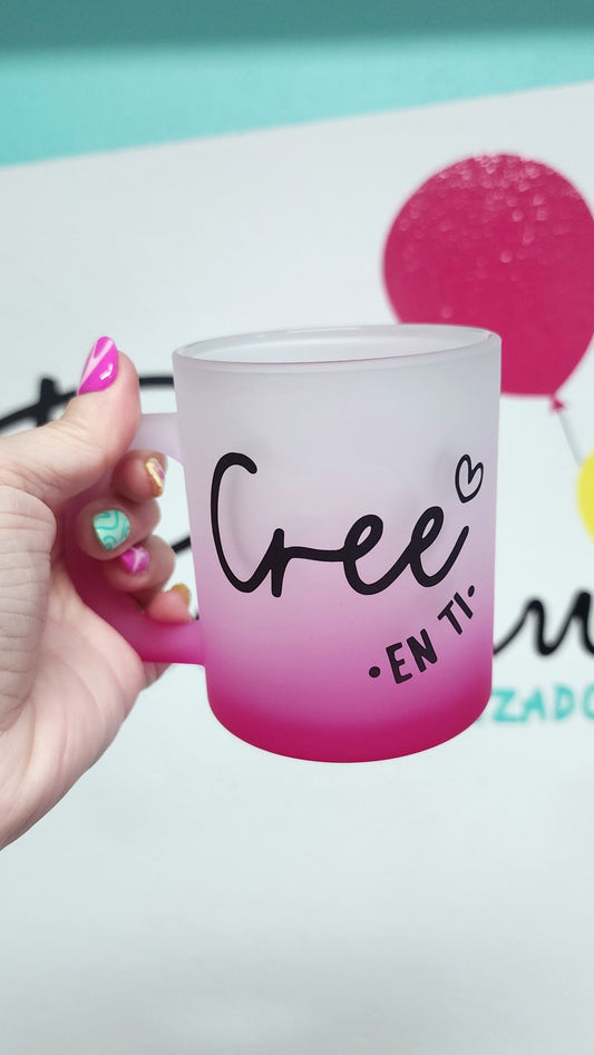 Taza frosted Cree en ti